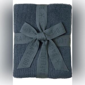 Barefoot Dreams CozyChic Lite Ribbed Baby Blanket, Smokey Blue 30"x40"